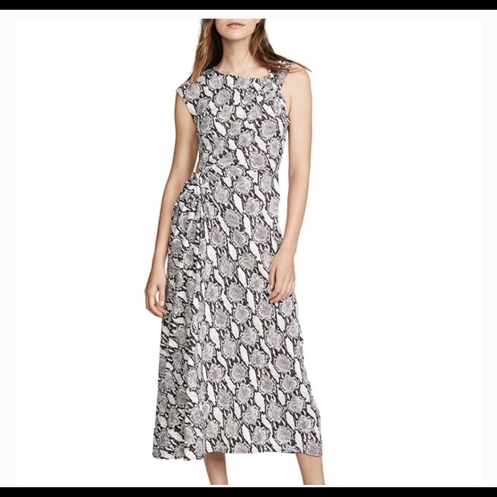 A.L.C Beale snake print midi dress with cutout. Sz 6. BNWT - Picture 3 of 9